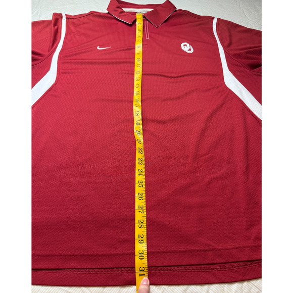 Nike Dri-Fit OU Oklahoma Sooners Red White Polo Shirt Men's XXL Large - Picture 8 of 11